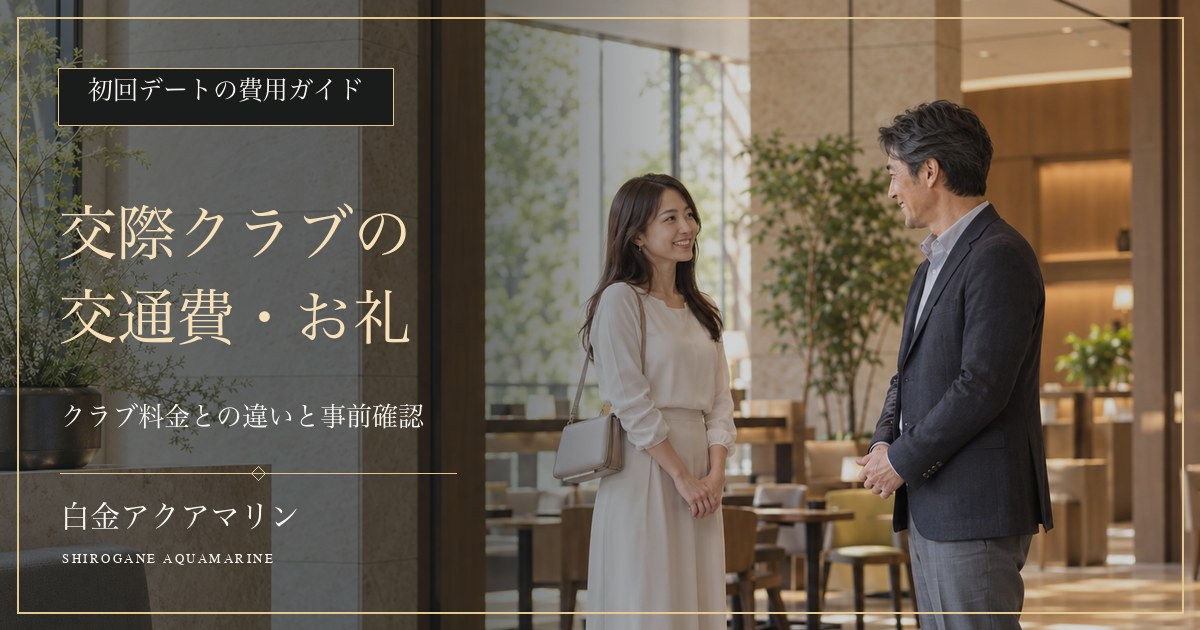 交際クラブの交通費・お礼とクラブ料金の違いを解説する初回デートの費用ガイド画像